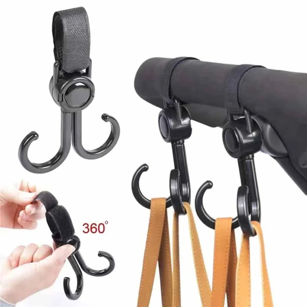 Travel Accessories Baby - Obrotowe podwójne haczyki Akcesoria podróżne do