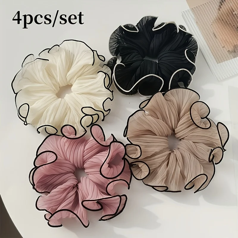 Travel Accessories In Bulk - 4 szt./zestaw Eleganckie gumki do włosów