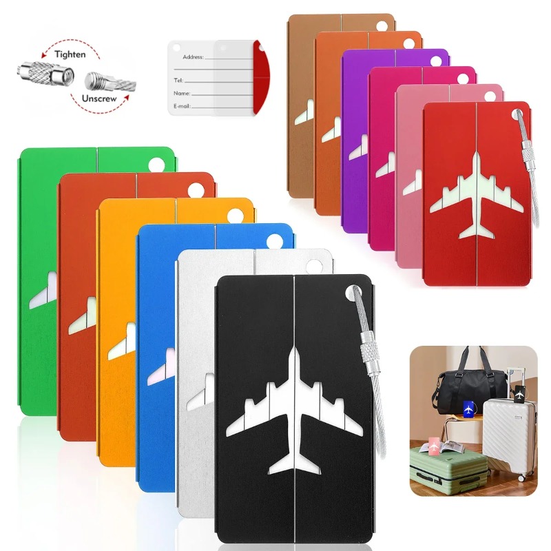 Travel Accessories Plane - Aluminiowa zawieszka do bagażu, identyfikator do