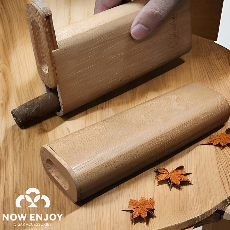 Travel Accessories Youtube - Przenośny futerał na cygara z naturalnego